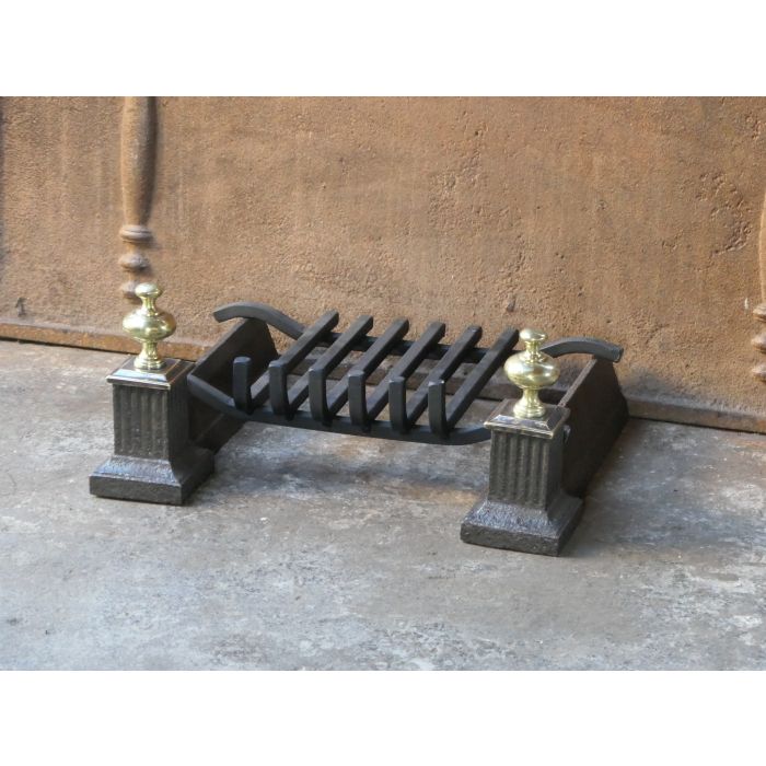 Antique Fireplace Log Grate made of Cast iron, Wrought iron, Brass 
