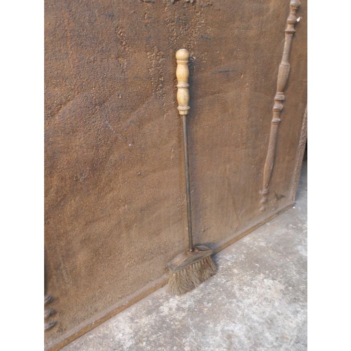 French Fireplace Brush made of Wrought iron, Wood 