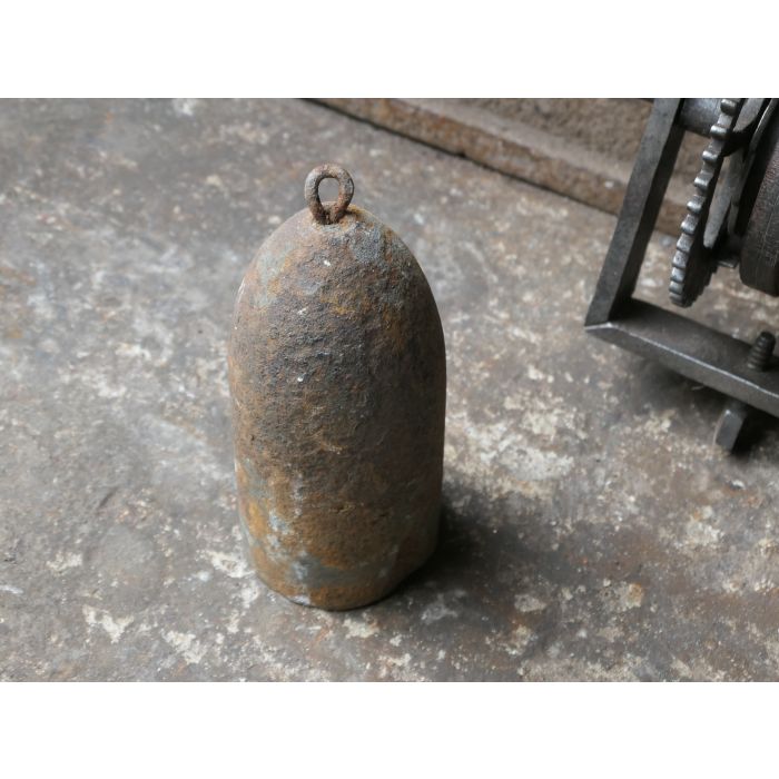 Antique Weight Roasting Jack made of Wrought iron, Wood, Lead 