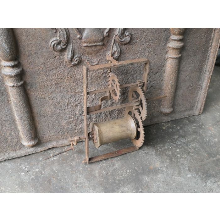 Antique Weight Roasting Jack made of Wrought iron, Wood 