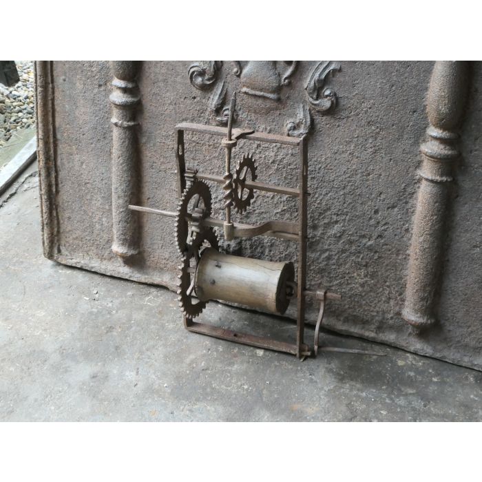 Antique Weight Roasting Jack made of Wrought iron, Wood 