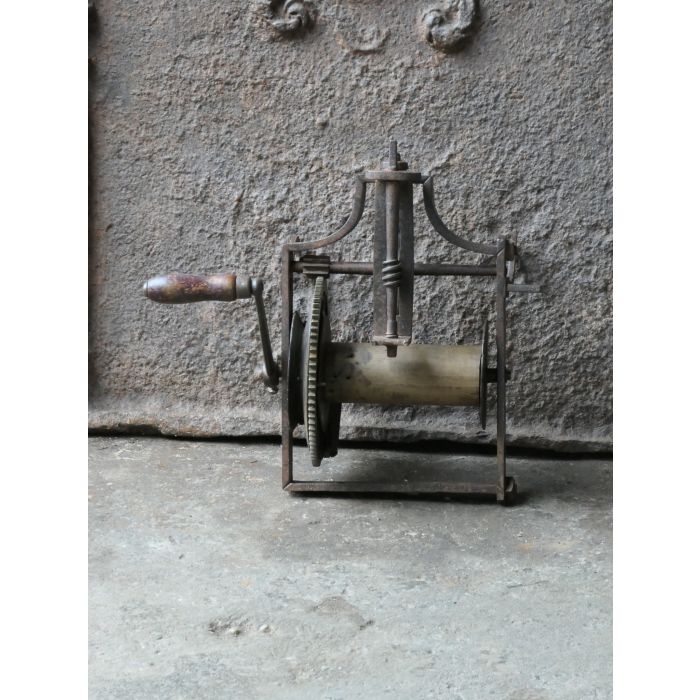 Antique Weight Roasting Jack made of Wrought iron, Brass, Wood 