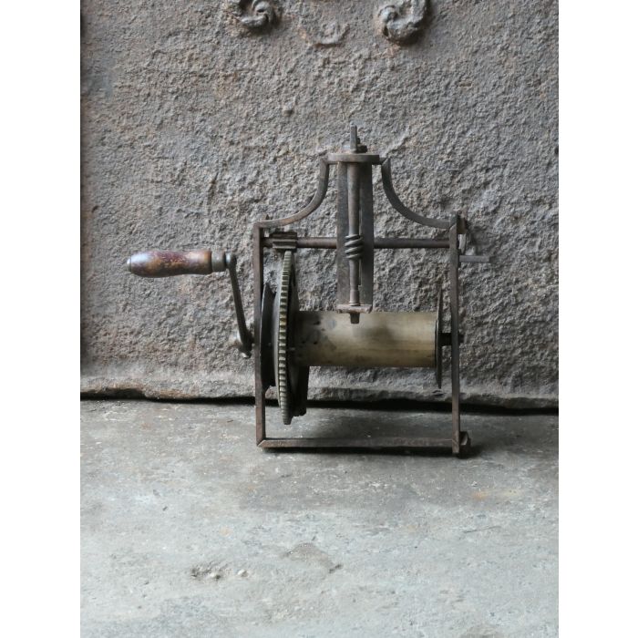 Antique Weight Roasting Jack made of Wrought iron, Brass, Wood 