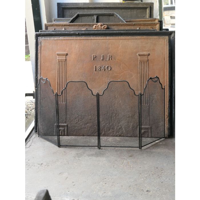 Decorative Fireplace Screen made of Brass, Iron mesh, Iron 