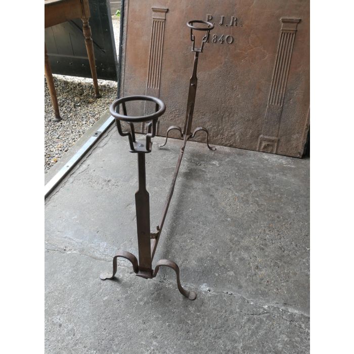 Antique Hand-Forged Andiron made of Wrought iron 