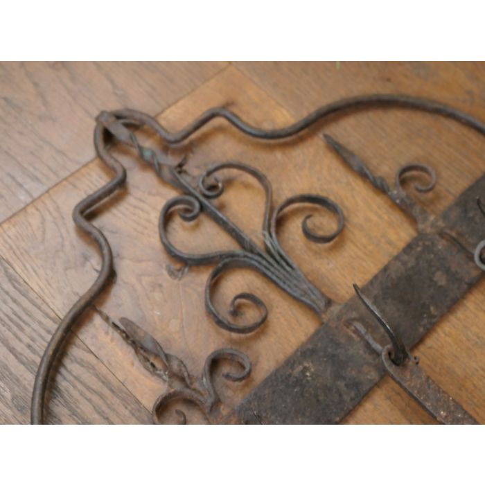 Antique Wall-mounted Fireplace Tools made of Wrought iron 