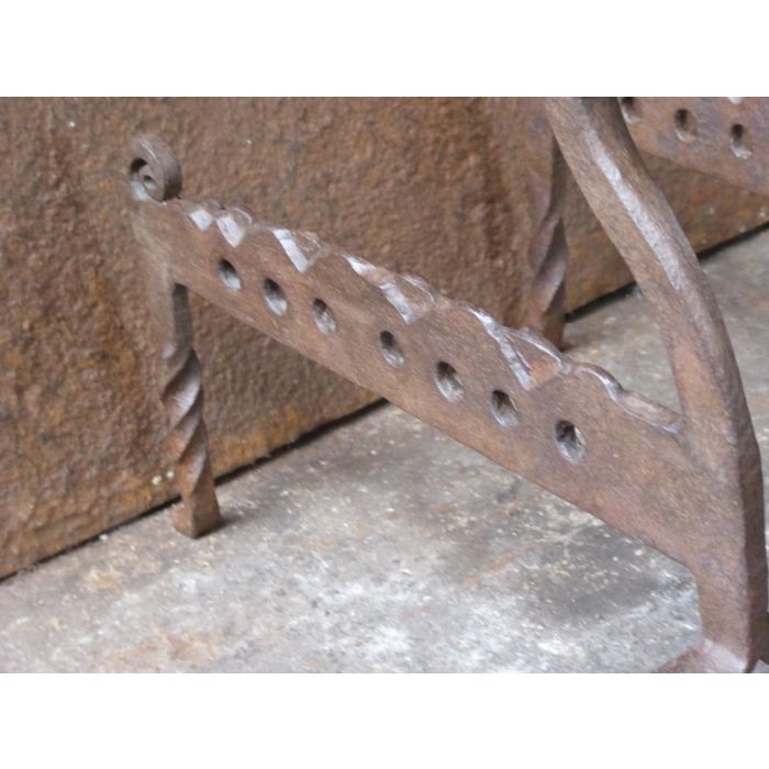 Gothic Style Andirons made of Wrought iron 