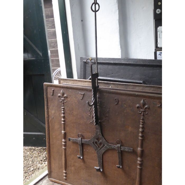 17th c Fireplace Trammel made of Wrought iron 