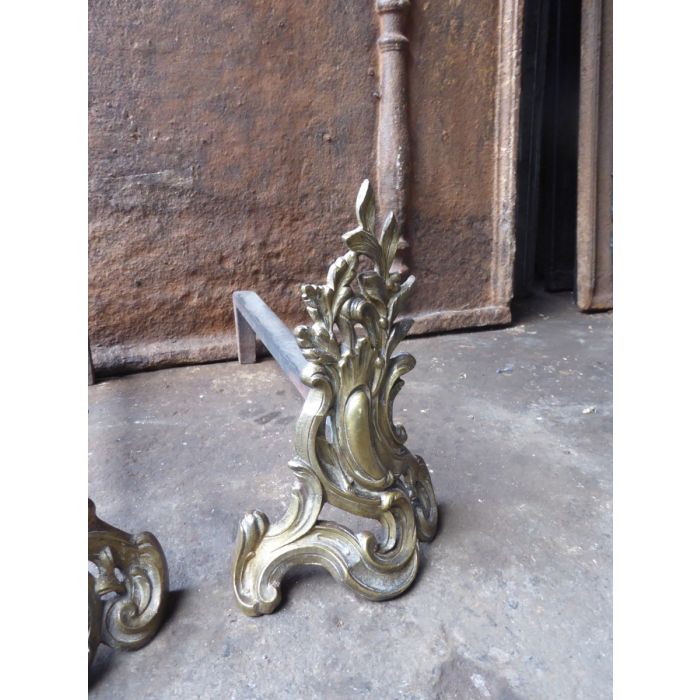 Louis XV Style Andiron made of Wrought iron, Brass 
