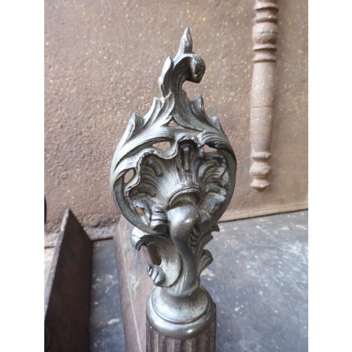 Neoclassical Fireplace Andiron made of Cast iron, Brass 