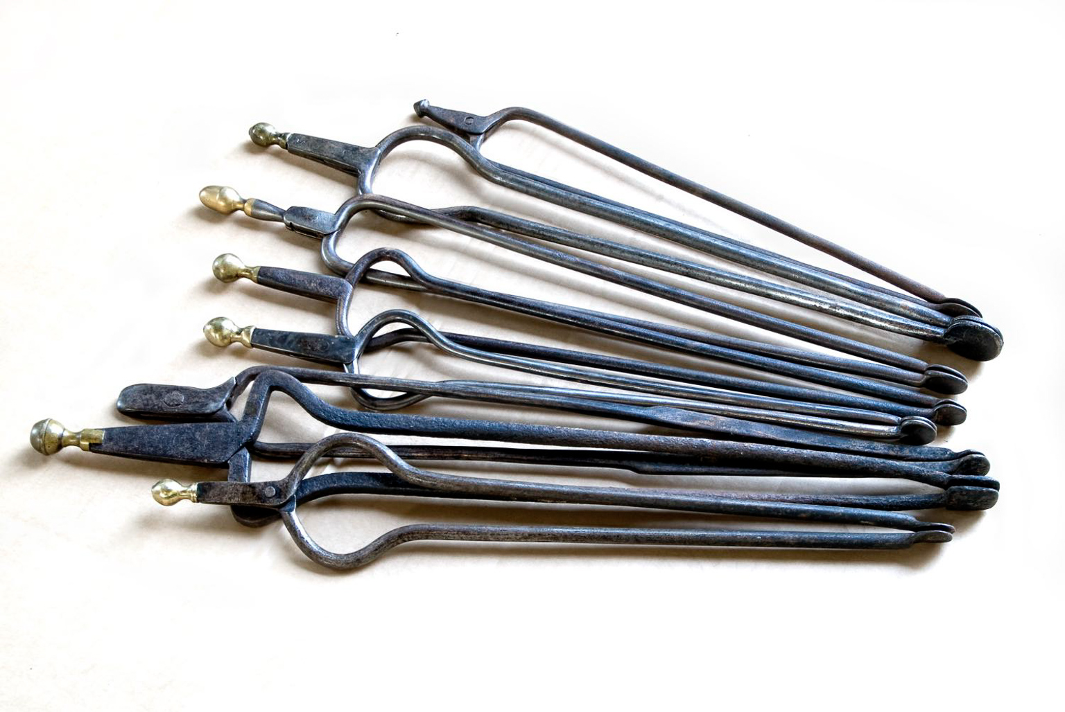 Dutch antique fireplace tongs