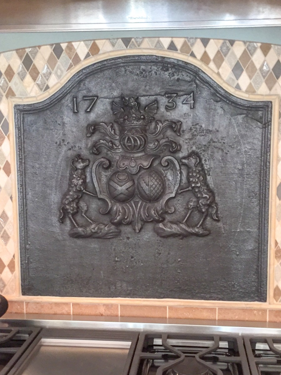 Arms of Lorraine fireback backsplash from https://www.firebacks.net