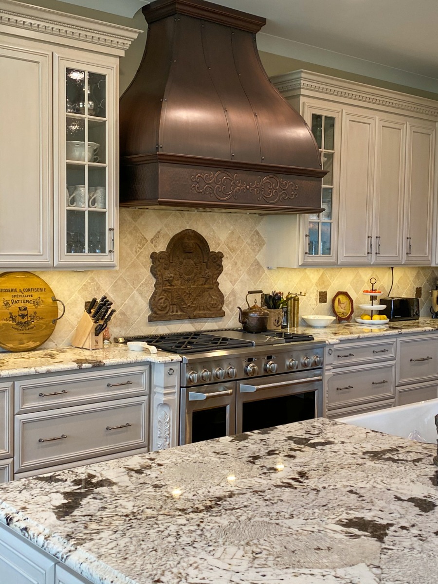 Fireback as backsplash in Charlotte
