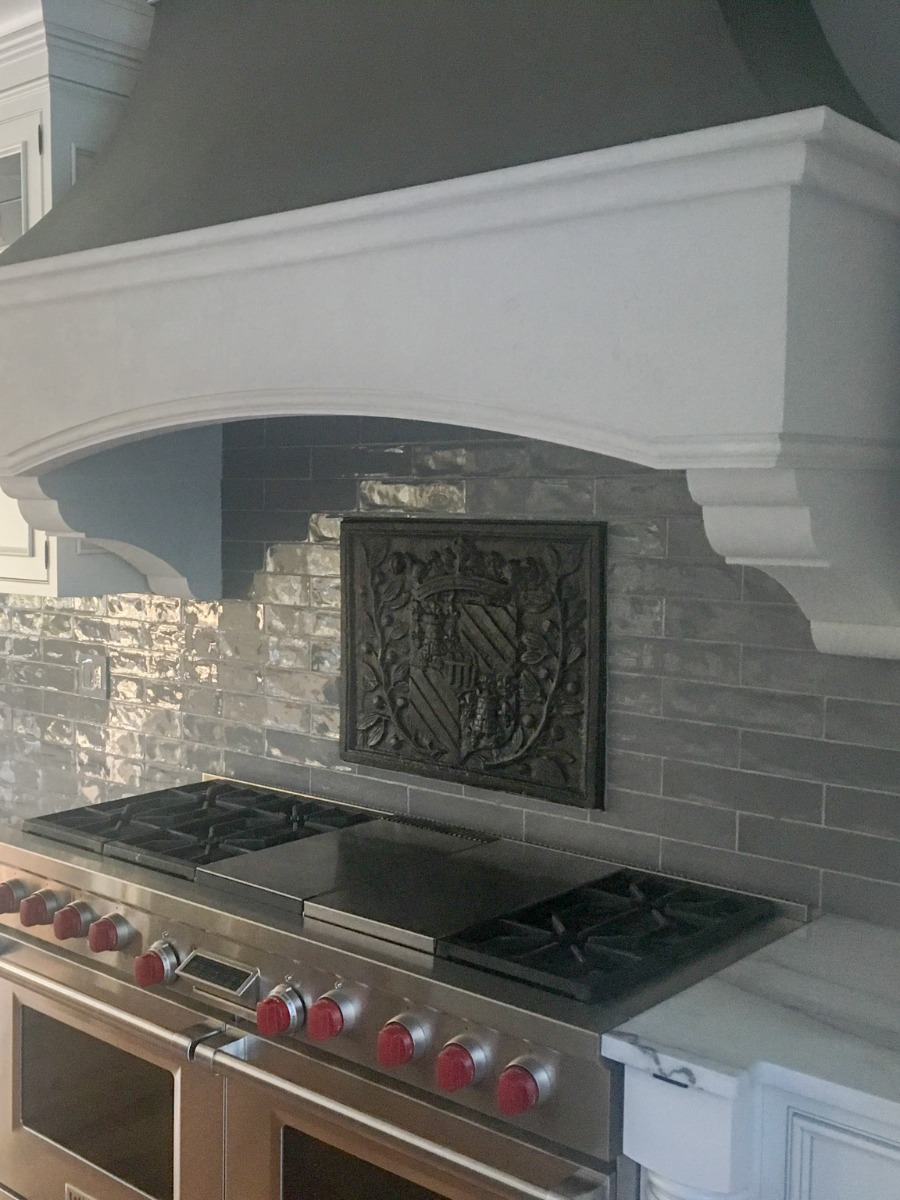 Fireback backsplash in Greenwich