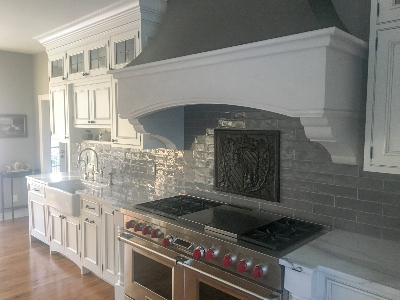 Fireback backsplash in Greenwich