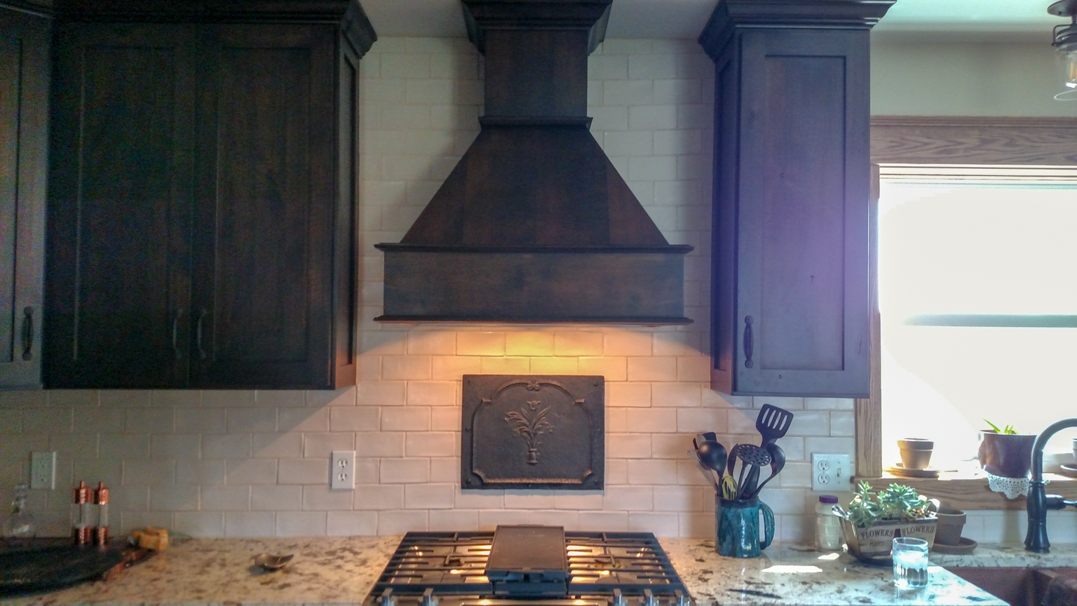 Fireback backsplash in Ionia, Michigan sourced from https://www.firebacks.net